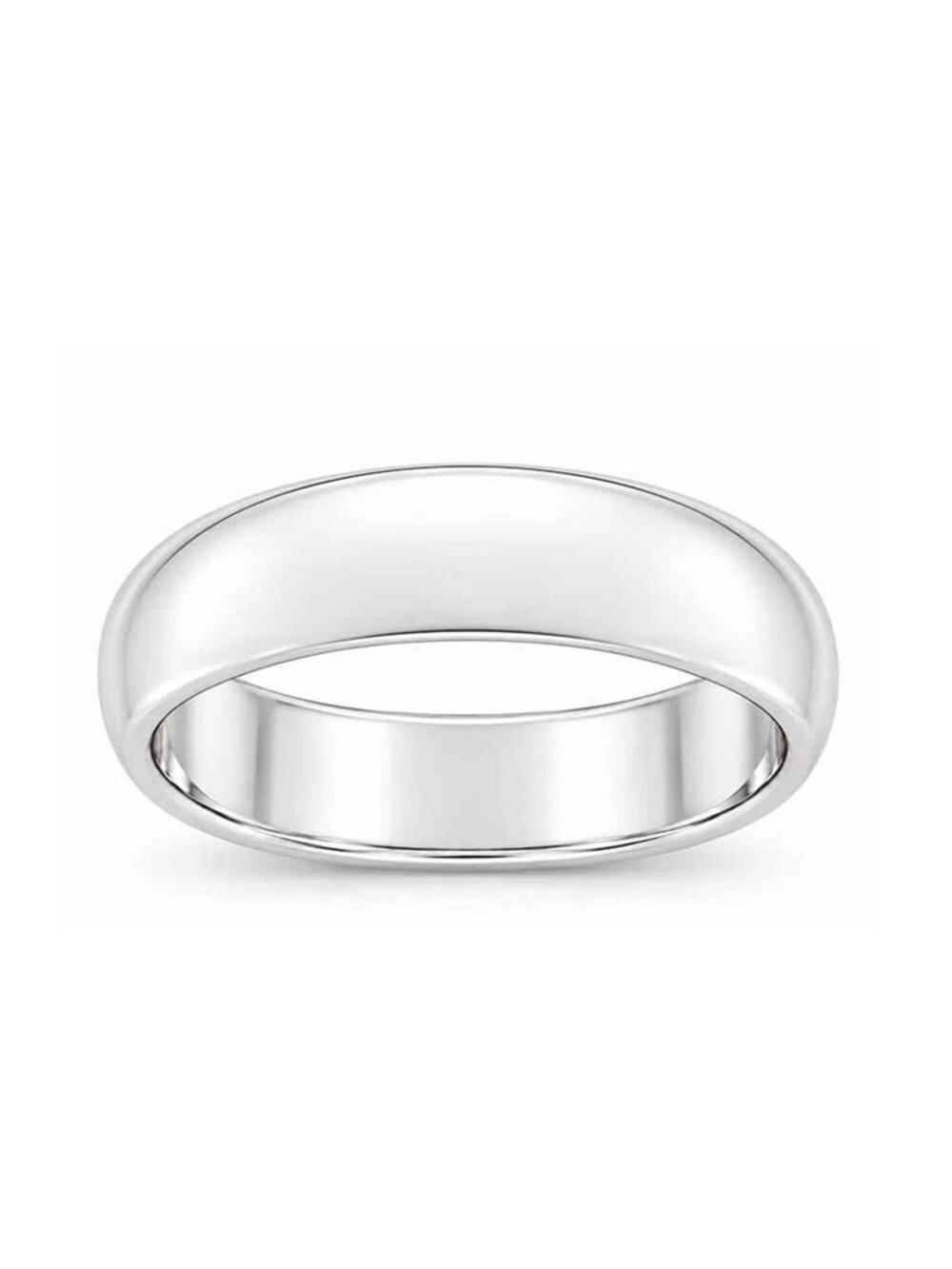 Solid Plain Band Ring Solid 14k White Gold